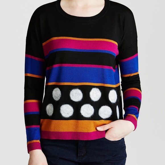 Marimekko Sweaters - Marimekko Dot and Stripe Wool Sweater